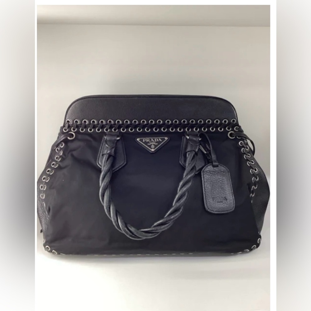 Prada Large Shoulder Bag Nylon Black